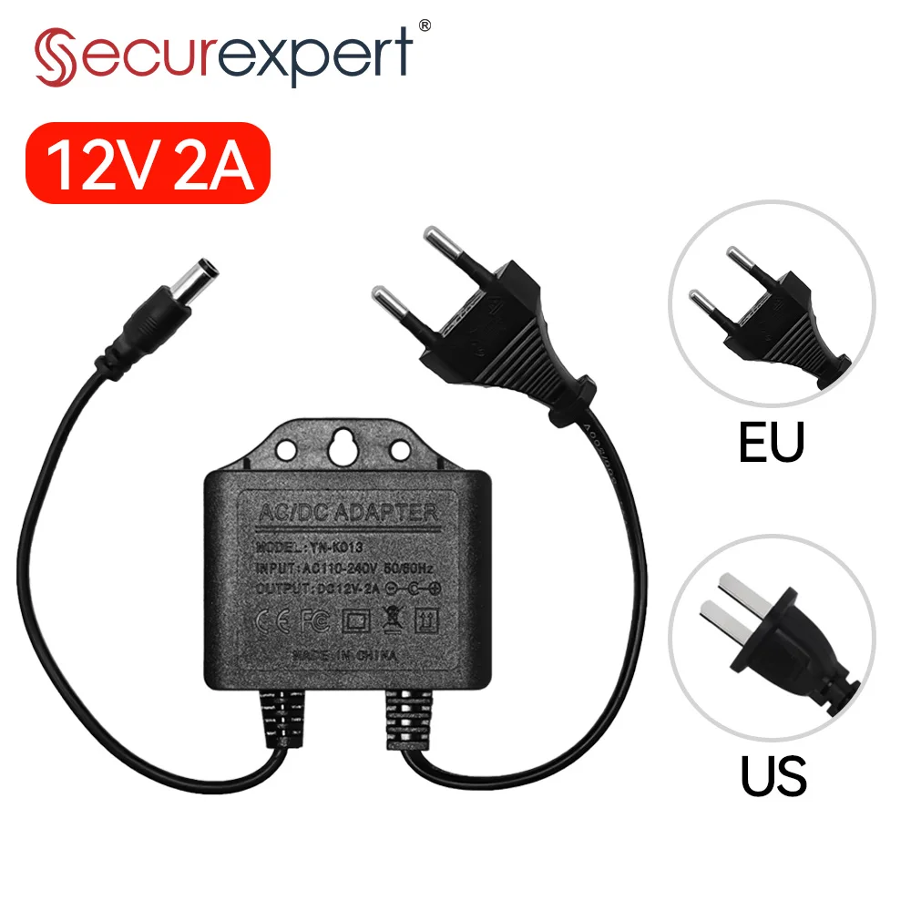 Outdoor Power Plug - อะแดปเตอร์ไฟฟ้า DC12V 2A กันน้ำปลั๊ก EU 5.5x2.1