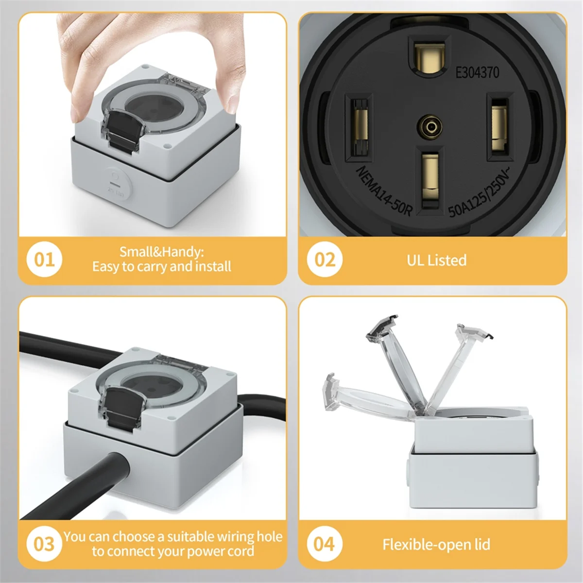 Outdoor Power Receptacle - กล่องเต้ารับไฟฟ้า AT16 50 แอมป์, 125/250 โวลต์