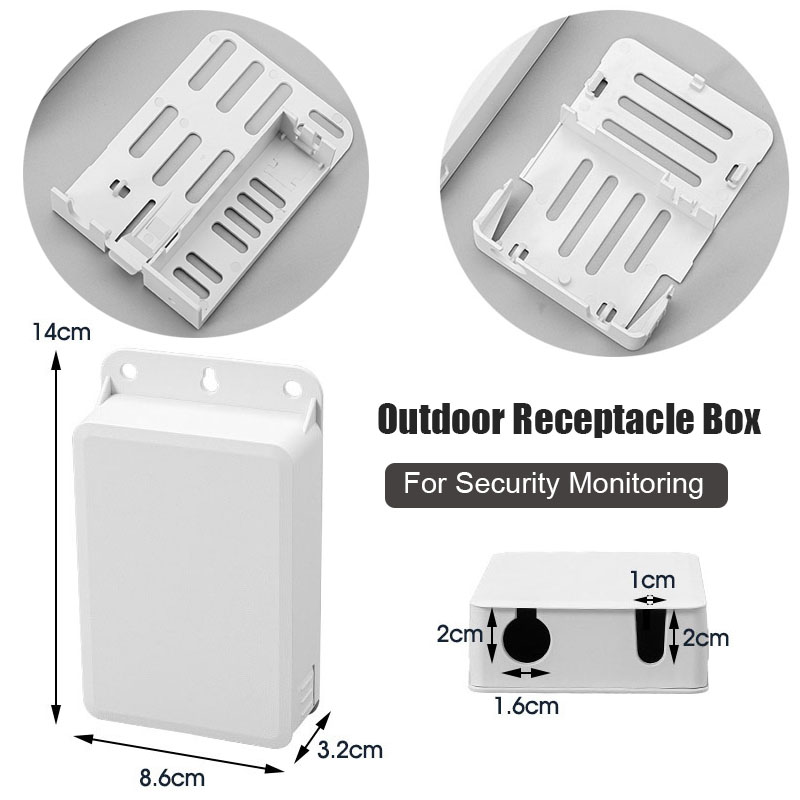 Outdoor Power Receptacle - กล่องครอบเต้ารับไฟฟ้าภายนอกแบบลิ้นชัก สำหรับกล่องเชื่อมต่อสาย POE ของอุปกรณ์รักษาความปลอดภัยแบบ POE หลากหลายรูปแบบ