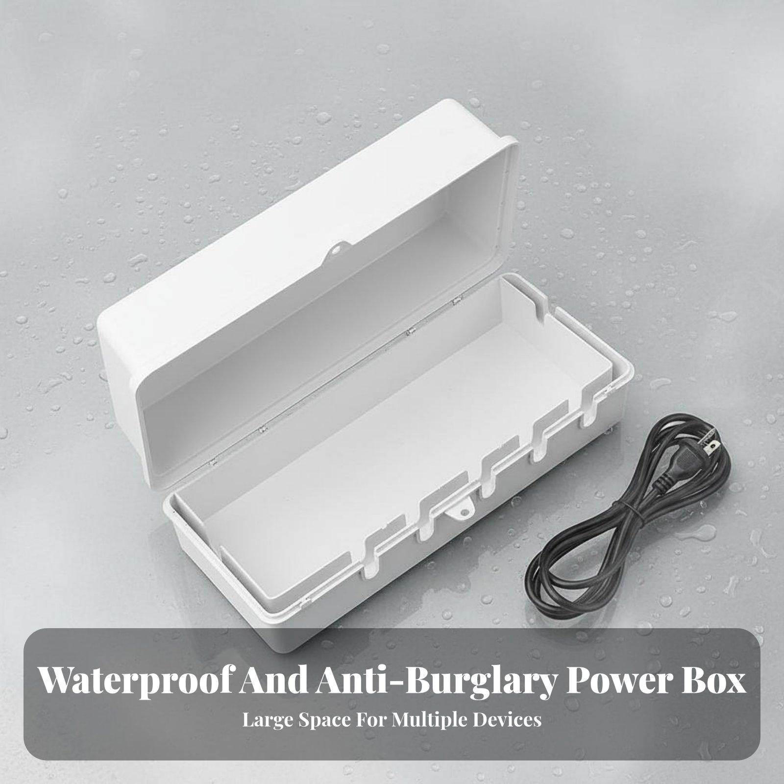 Outdoor Power Box - กล่องปลั๊กไฟกันน้ำ ป้องกันฝุ่น พร้อมระบบล็อค สำหรับใช้งานกลางแจ้งในลานบ้าน สวน ระเบียง