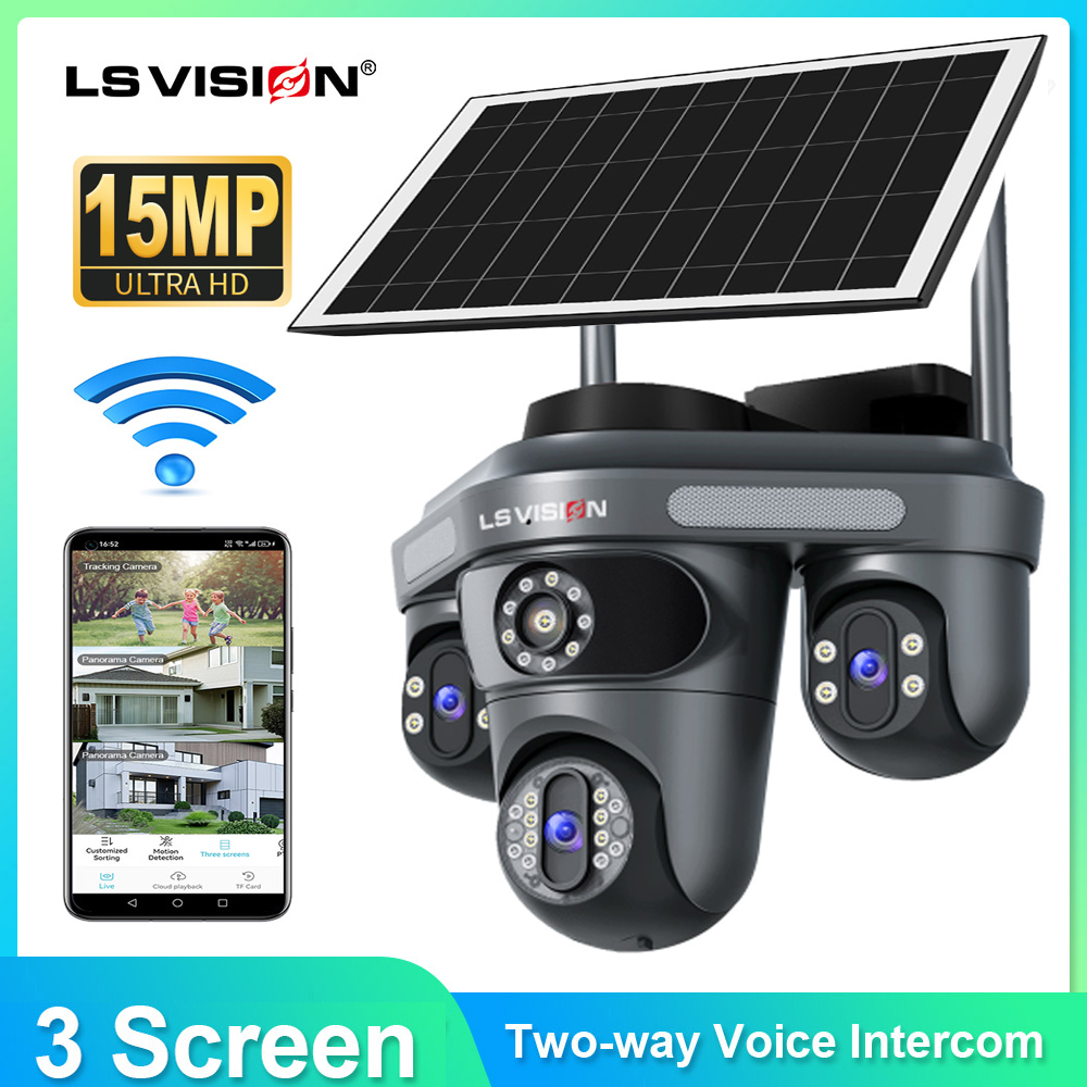 Outdoor Power Monitor - กล้องวงจรปิด LS VISION หลายเลนส์ 3 จอ