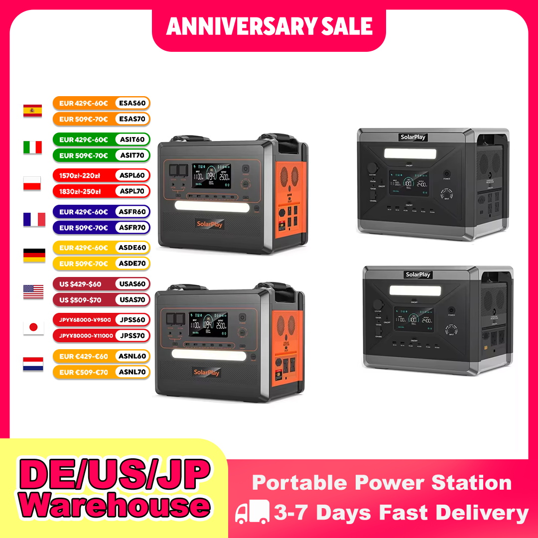 Outdoor Power Generator - SOLARPLAY Semi-Solid State Power Station 2500W