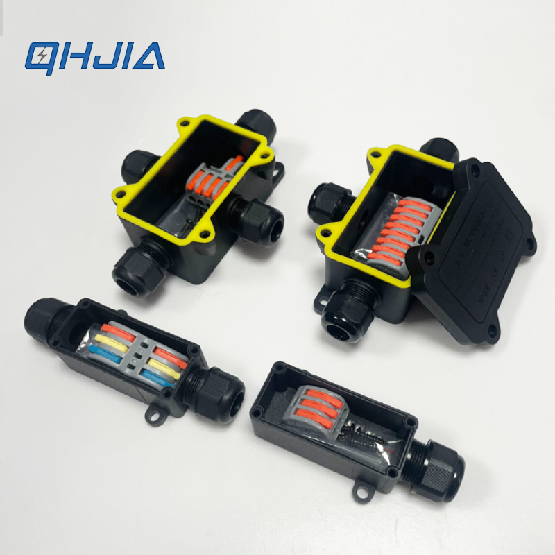 Outdoor Power Junction - กล่องต่อสายไฟกันน้ำ IP68 PA66 พร้อมขั้วต่อสายไฟแบบเร็ว สำหรับเชื่อมต่อสายไฟฟ้าภายนอกอาคาร ใช้กับไฟสวน
