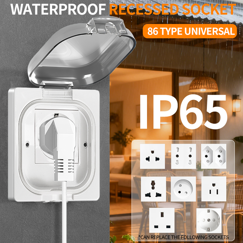 Outdoor Power Receptacle - เต้ารับไฟฟ้ากันน้ำกลางแจ้งมาตรฐาน IP65 16A กำลังไฟสูง แบบติดผนัง -
