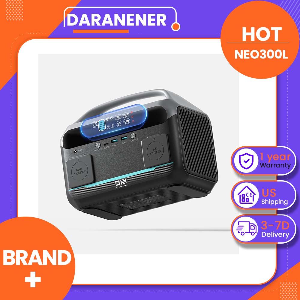 Outdoor Power Generator - สถานีพลังงานแบบพกพา Daranener NEO300L 350W, แบตเตอรี่ LiFePO4