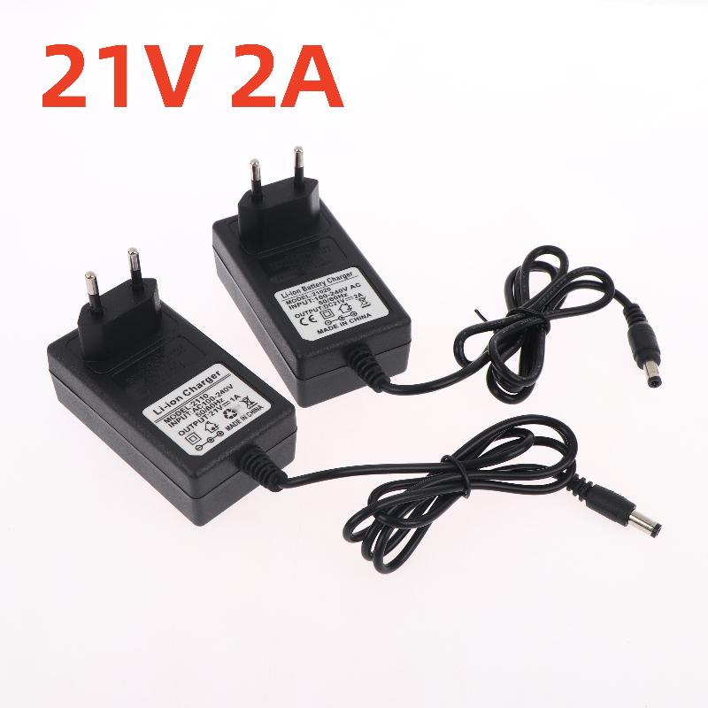 Outdoor Power Plug - 1 ชิ้น เครื่องชาร์จแบตเตอรี่ลิเธียม 21V พร้อมระบบระบุอัจฉริยะ 1A