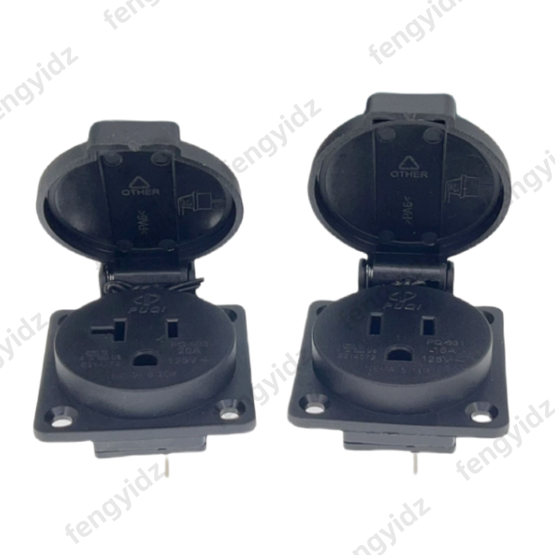 สีดํา 125V 15A 20A IP44 CE อเม - Outdoor Power Receptacle บทวิจารณ์และราคา