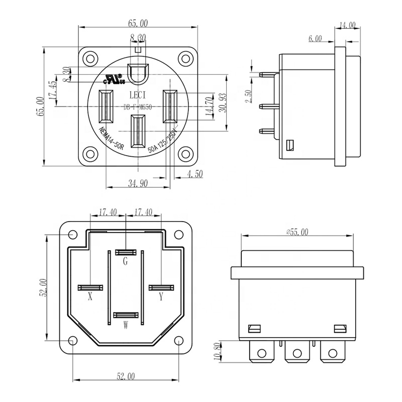 NEMA 14-50R Receptacle 50 Amp  - Outdoor Power Receptacle บทวิจารณ์และราคา