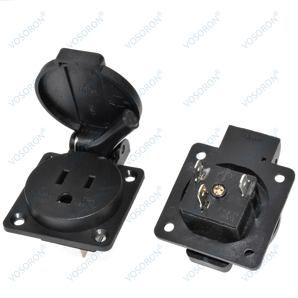 20A 15A ไฟฟ้าแบบมีสายสีดำ125V  - Outdoor Power Receptacle บทวิจารณ์และราคา