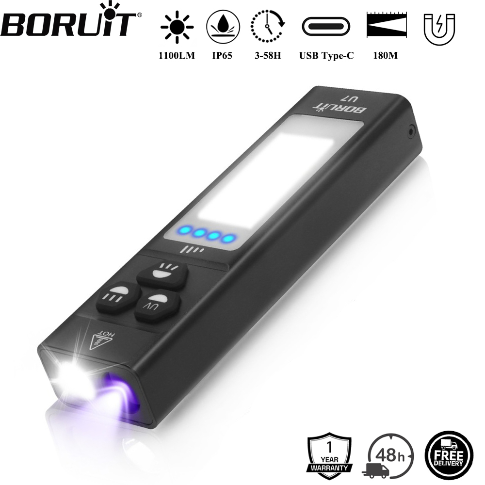 ไฟฉาย BORUiT U7 UV LED EDC 110 - Outdoor Power Bank บทวิจารณ์และราคา