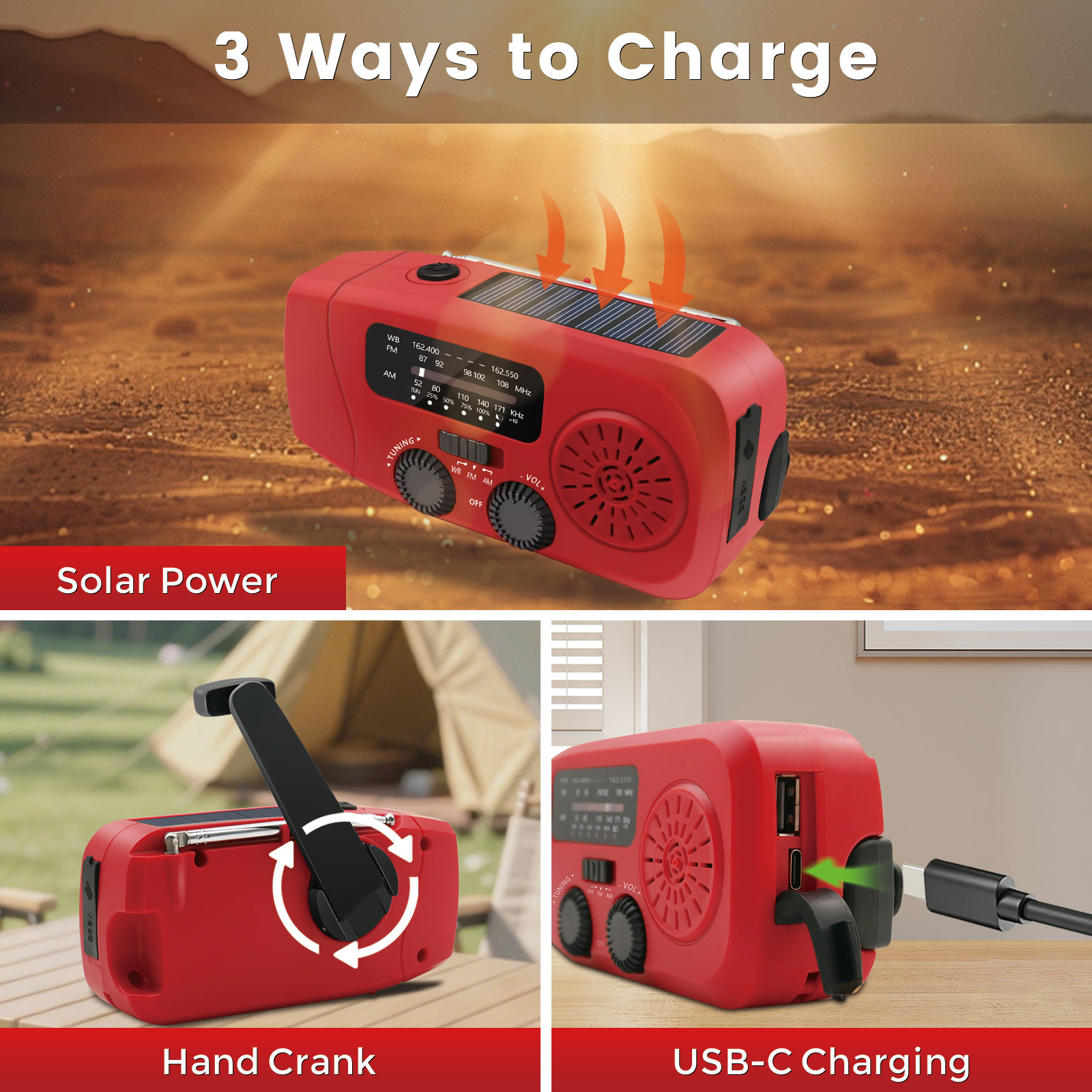 วิทยุ FM แบบพกพา วิทยุพลังงานแ - Outdoor Power Bank บทวิจารณ์และราคา