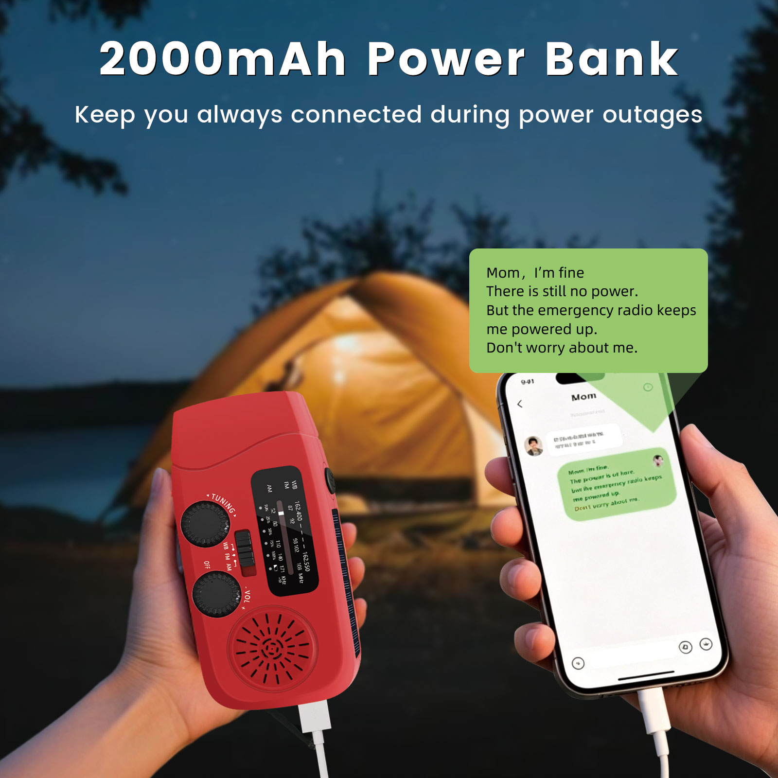 วิทยุ FM แบบพกพา วิทยุพลังงานแ - Outdoor Power Bank บทวิจารณ์และราคา