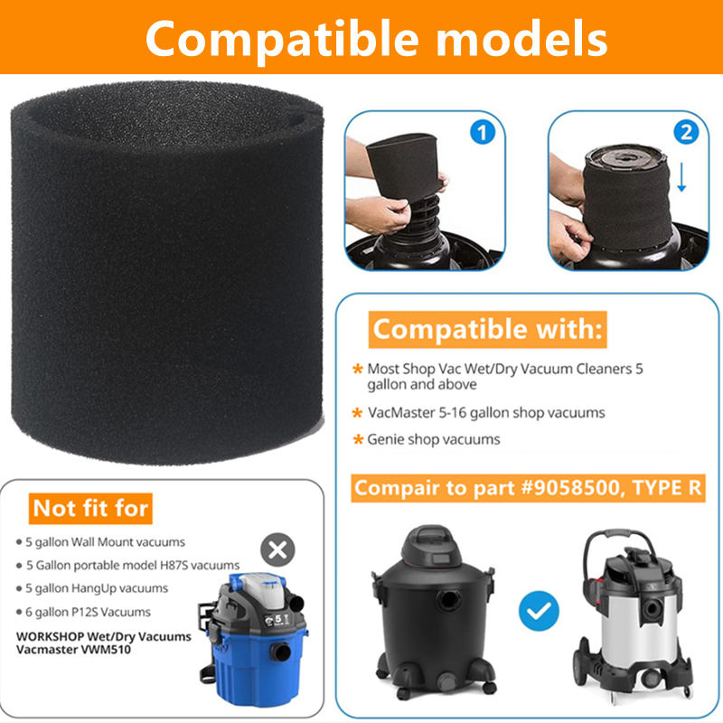 3 ชิ้น โฟมครอบกรองฝุ่นแบบเปลี่ - Wet Dry Vacuum Shop บทวิจารณ์และราคา