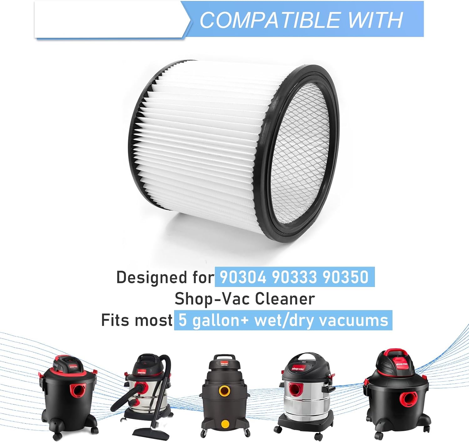 ตัวกรองทดแทนสําหรับ Shop-Vac 9 - Wet Dry Vacuum Shop บทวิจารณ์และราคา