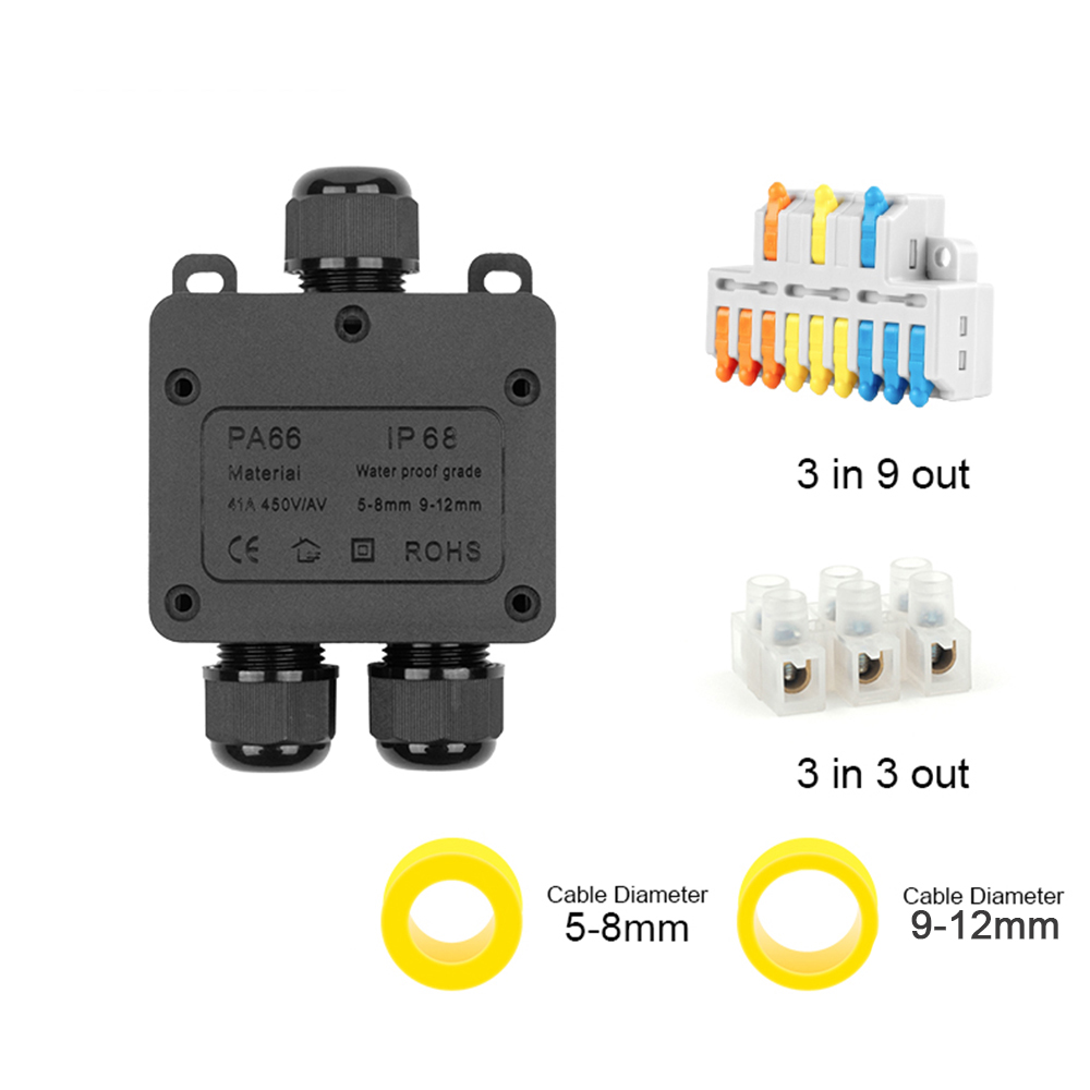 IP68 กล่องแยกกันน้ํากลางแจ้งสี - Outdoor Power Junction บทวิจารณ์และราคา