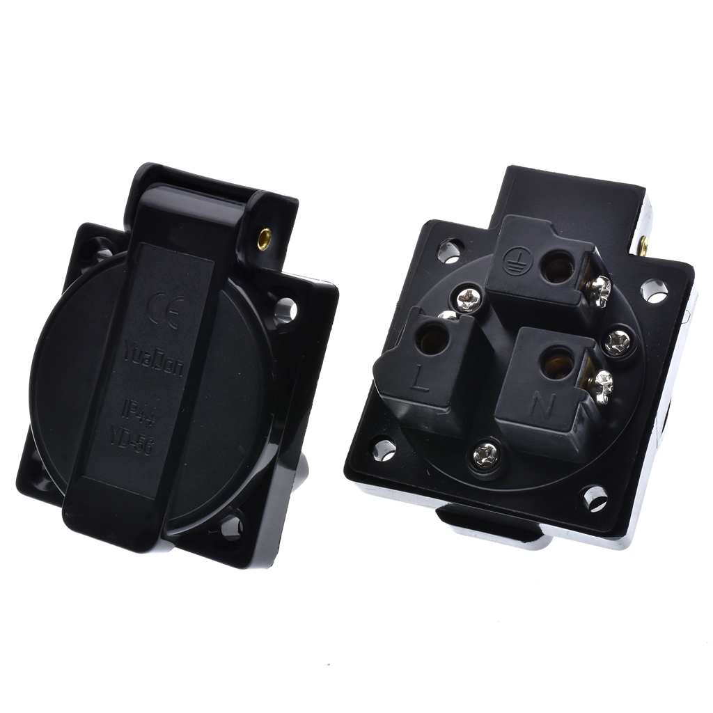 1pcs สหราชอาณาจักรสีดําสีฟ้า 1 - Outdoor Power Receptacle บทวิจารณ์และราคา