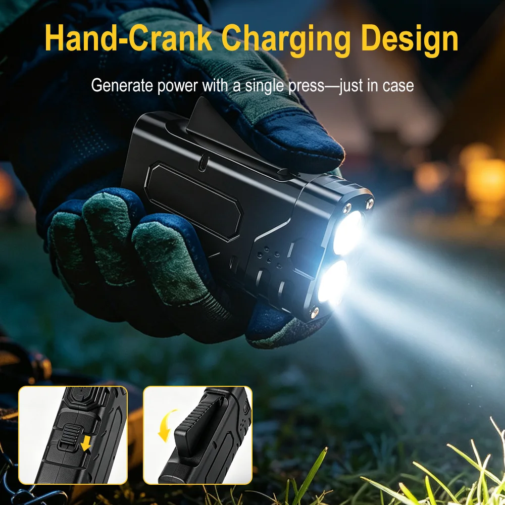BORUIiT ไฟฉาย LED แบบหมุนมือ E - Outdoor Power Supply บทวิจารณ์และราคา