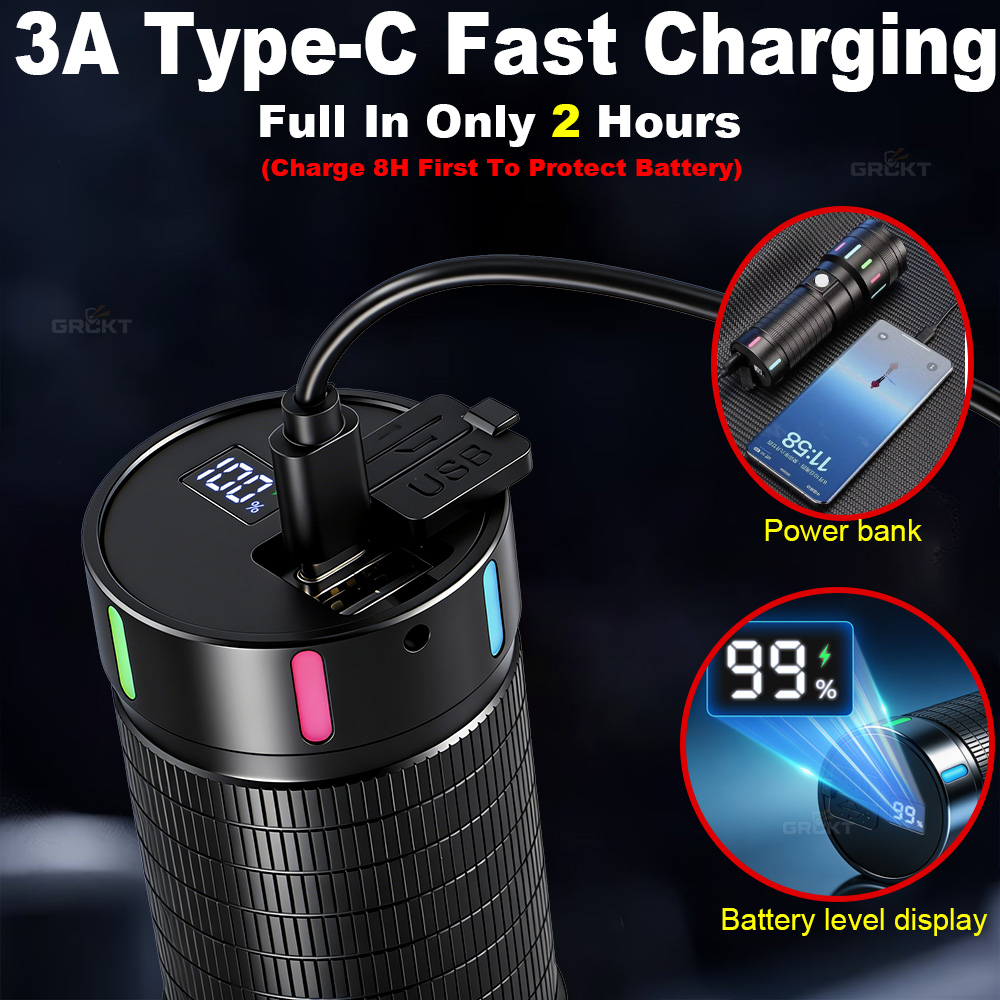 ไฟฉาย LED กำลังสูง 80000CD ไฟฉ - Outdoor Power Bank บทวิจารณ์และราคา