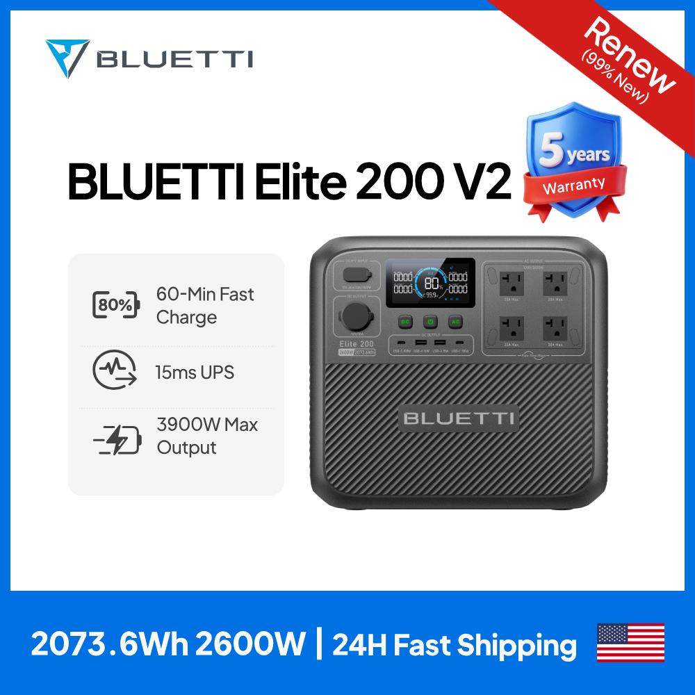 【รีนิว】BLUETTI Elite 200 V2 สถ - Outdoor Power Generator บทวิจารณ์และราคา